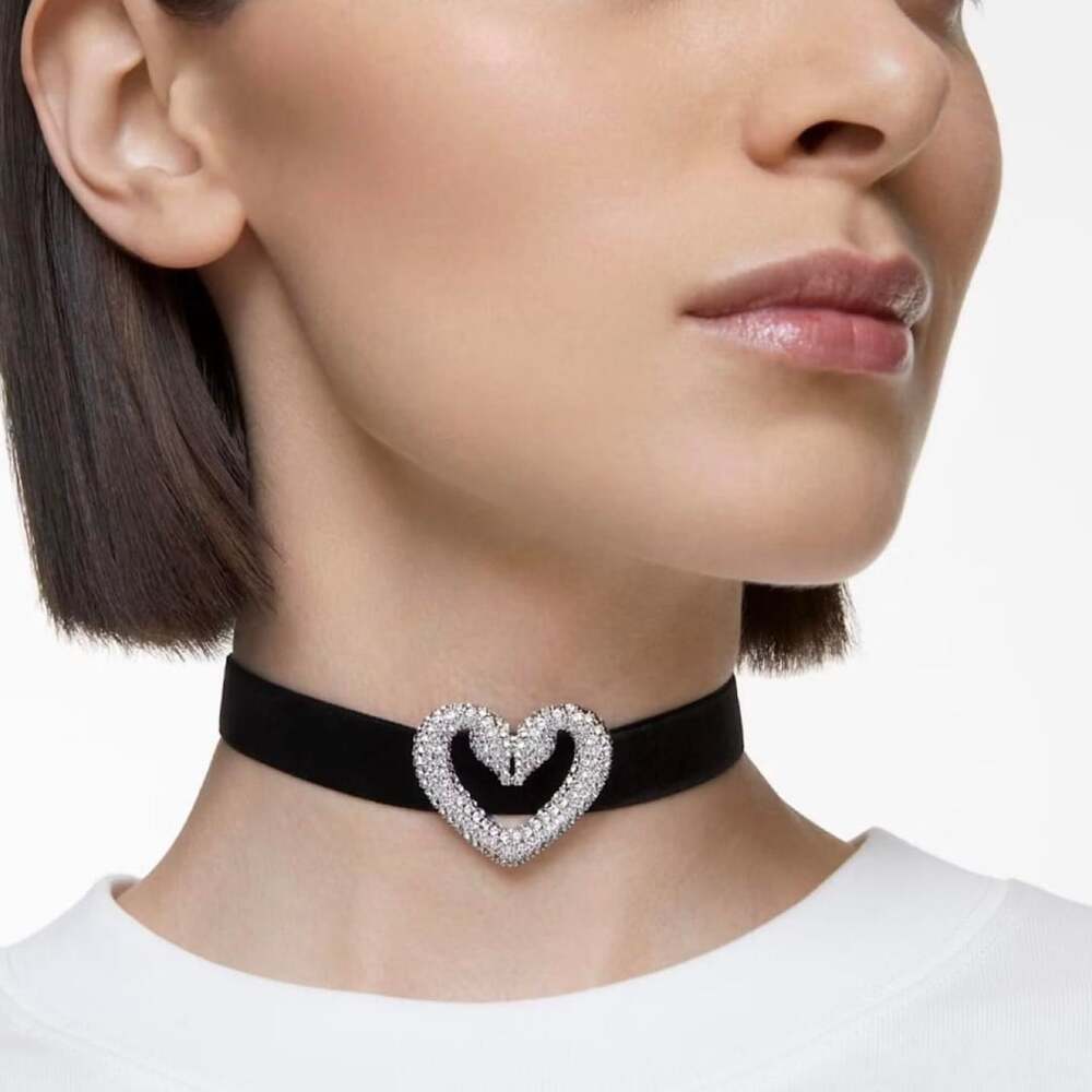 Swarovski Una White Crystal Heart Choker Necklace